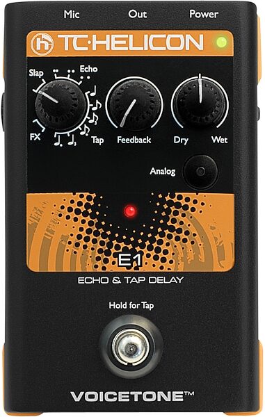 open zoom image for TC-Helicon VoiceTone E1 Echo And Tap Delay Vocal Effects Pedal, Main