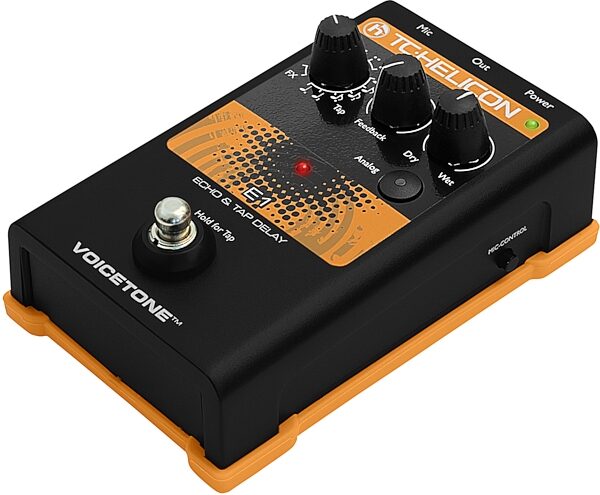 open zoom image for TC-Helicon VoiceTone E1 Echo And Tap Delay Vocal Effects Pedal, Angle