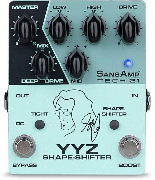 open zoom image for Tech 21 YYZ Geddy Lee Signature Shape-Shifter SansAmp Pedal, New, Action Position Back