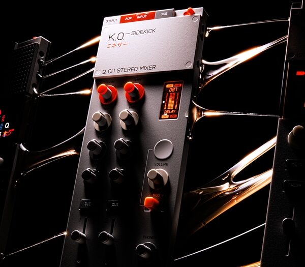 open zoom image for Teenage Engineering EP-136 K.O. Sidekick Audio Interface, Mixer, and FX Processor, New, Action Position Back