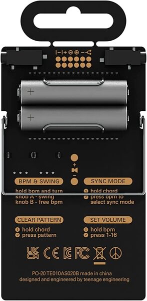 open zoom image for Teenage Engineering PO-20 Arcade Pocket Operator Synthesizer, New, Action Position Back