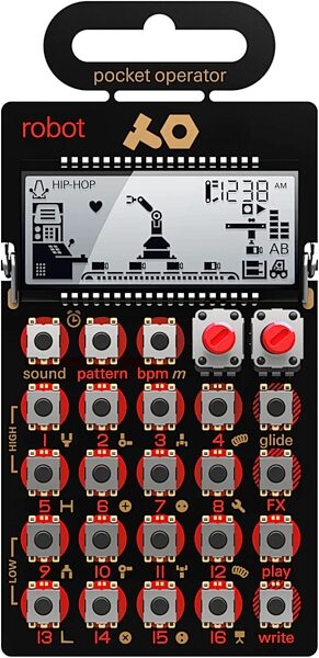 open zoom image for Teenage Engineering PO-28 Robot Pocket Operator Synthesizer, New, Action Position Back