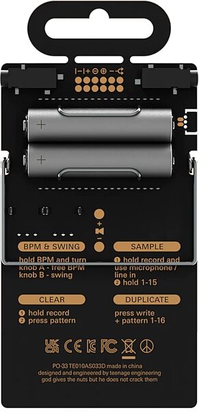 open zoom image for Teenage Engineering PO-33 KO Pocket Operator Sampler, New, Action Position Back