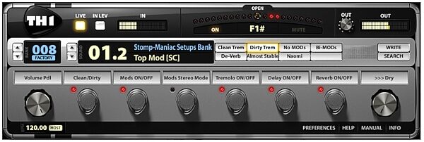 open zoom image for Overloud TH1 Guitar Amp Simulation Software (Mac and Windows), Screenshot - Live View