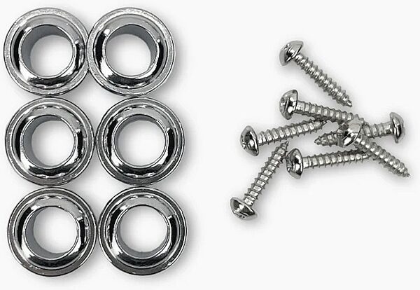 open zoom image for Allparts True Tune 6-in-Line Vintage Tuners, Nickel, Action Position Back