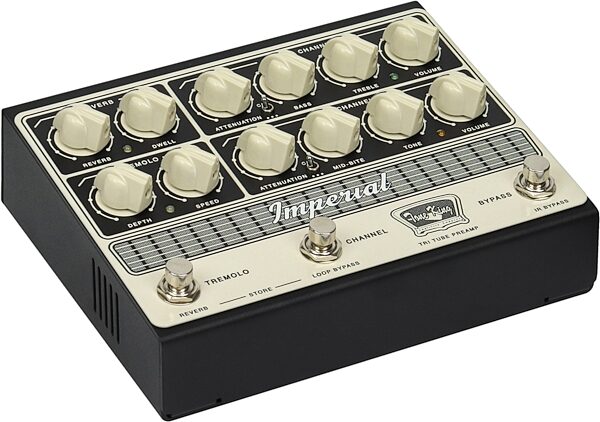 open zoom image for Tone King Imperial All-Tube Preamp Pedal with IR and MIDI, New, Action Position Back