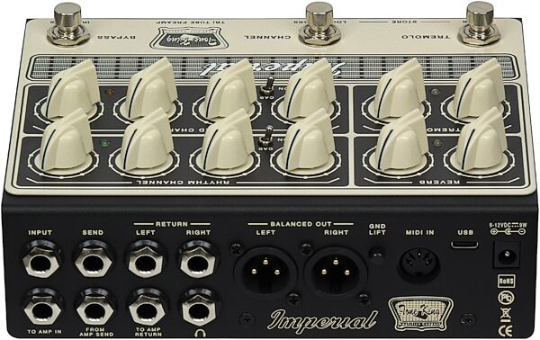 open zoom image for Tone King Imperial All-Tube Preamp Pedal with IR and MIDI, New, Action Position Back