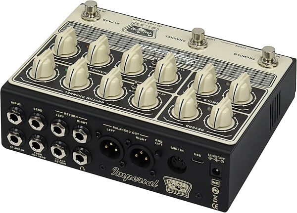 open zoom image for Tone King Imperial All-Tube Preamp Pedal with IR and MIDI, New, Action Position Back