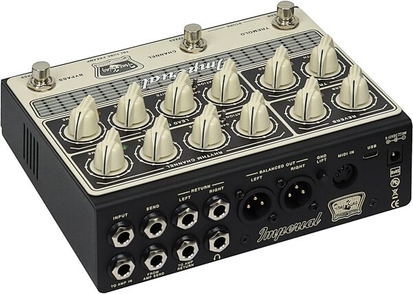 open zoom image for Tone King Imperial All-Tube Preamp Pedal with IR and MIDI, New, Action Position Back