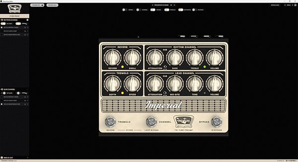 open zoom image for Tone King Imperial All-Tube Preamp Pedal with IR and MIDI, New, Action Position Back