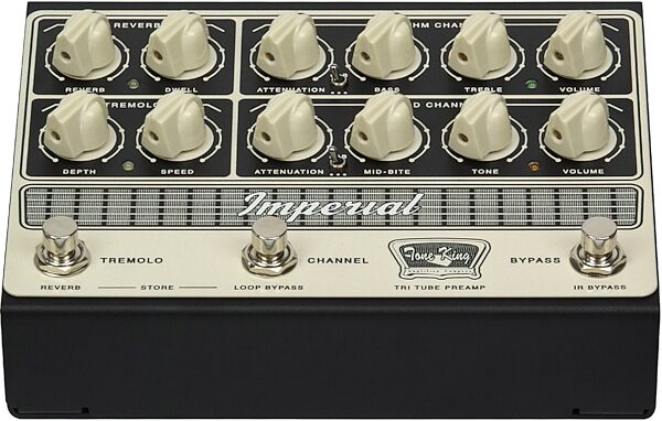 open zoom image for Tone King Imperial All-Tube Preamp Pedal with IR and MIDI, New, Action Position Back
