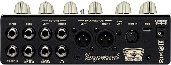 open zoom image for Tone King Imperial All-Tube Preamp Pedal with IR and MIDI, New, Action Position Back