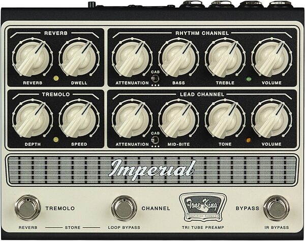 open zoom image for Tone King Imperial All-Tube Preamp Pedal with IR and MIDI, New, Action Position Back