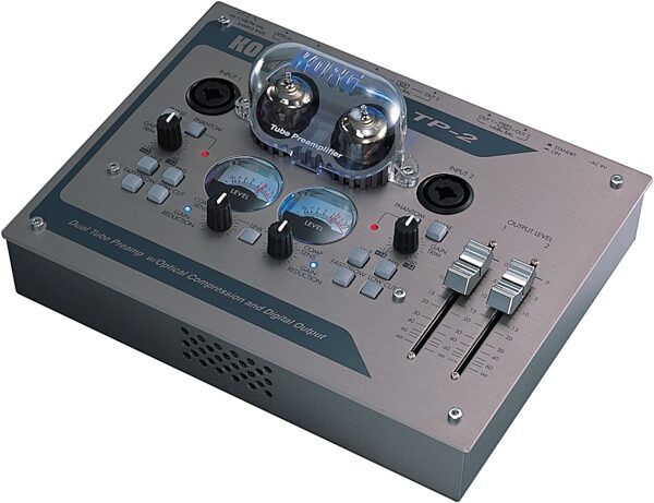 open zoom image for Korg TP2 Desktop Tube Compressor and Microphone Preamp, Angle