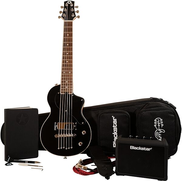 open zoom image for Blackstar Carry-On Travel Guitar Deluxe Pack with FLY 3 BT Mini Amp, Action Position Back