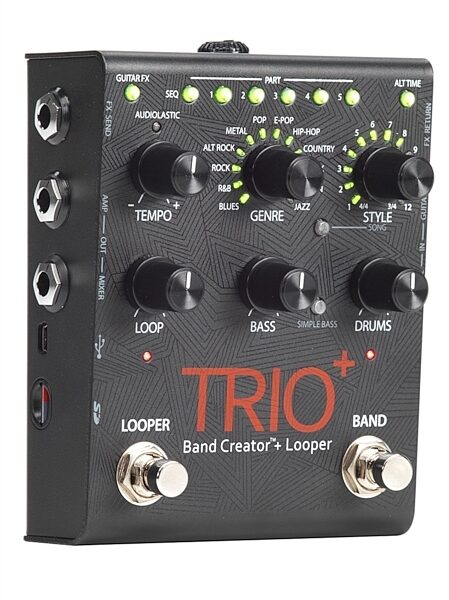 open zoom image for DigiTech Trio+ Band Creator and Looper Pedal, Black, Open Box (Very Good), Left Angle