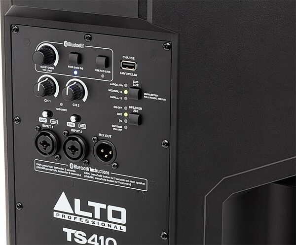 open zoom image for Alto Professional TS410 Powered Loudspeaker, Single Speaker, Back Detail