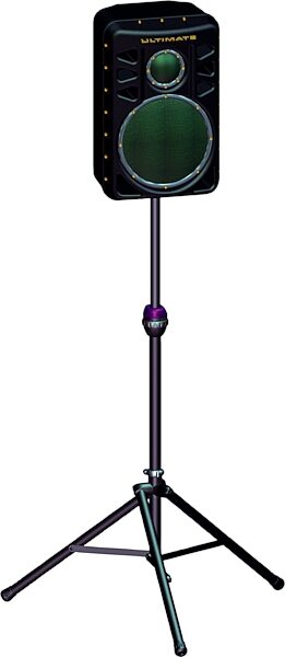 open zoom image for Ultimate Support TS-90B Tripod Speaker Stand with TeleLock, Single, Black, Black with Speaker