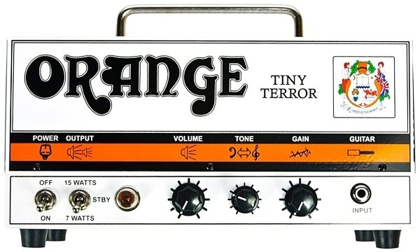 open zoom image for Orange Tiny Terror TT15 Guitar Amplifier Head (15 Watts with Gig Bag), Front