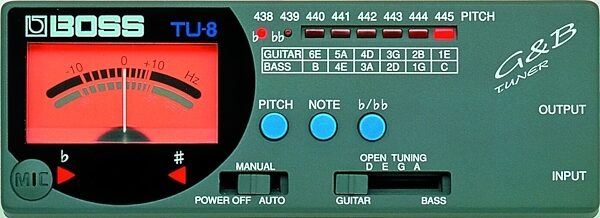 open zoom image for Boss TU8 Automatic Guitar/Bass Tuner, Main