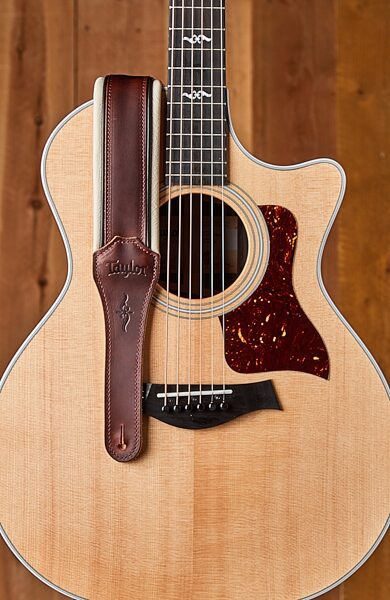 open zoom image for Taylor Renaissance Leather Guitar Strap, New, Action Position Back