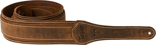 open zoom image for Taylor Wings 2.5" Guitar Strap, Dark Brown, Action Position Back