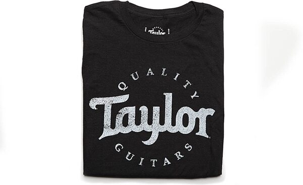 open zoom image for Taylor Mens Distressed Logo T-Shirt, Black/White, Small, Action Position Front