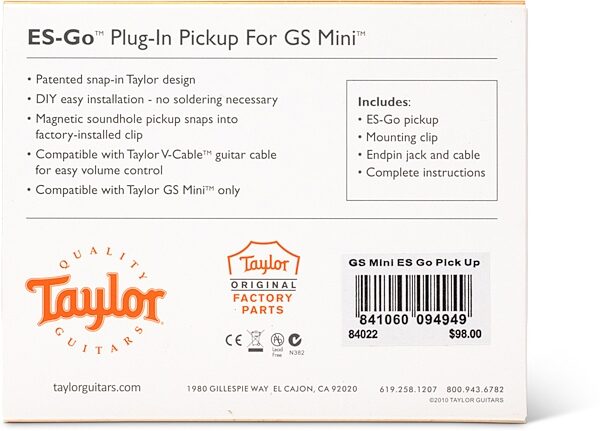 open zoom image for Taylor ES-Go Mini Pickup, New, Action Position Back