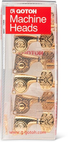 open zoom image for Taylor 21:1 Gotoh Luxury Tuners, Polished Gold, Action Position Back