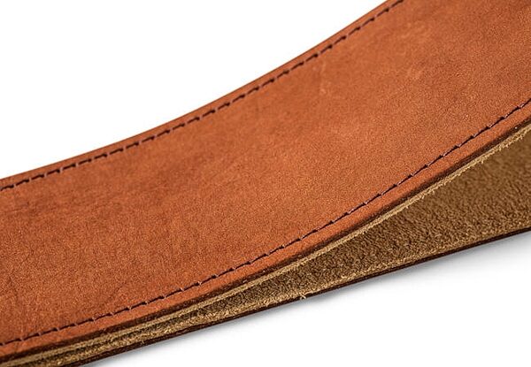 open zoom image for Taylor Gemstone 2.5" Sanded Leather Guitar Strap, Medium Brown, Action Position Back