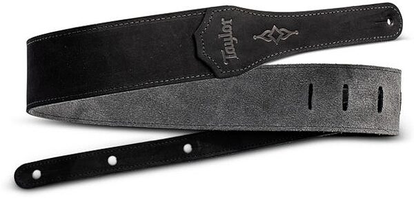open zoom image for Taylor Gemstone 2.5" Sanded Leather Guitar Strap, Black, Action Position Back