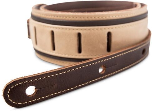 open zoom image for Taylor Reflections 2.5" Leather Guitar Strap, Spruce/Ebony, Action Position Back