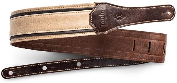 open zoom image for Taylor Reflections 2.5" Leather Guitar Strap, Spruce/Ebony, Action Position Back