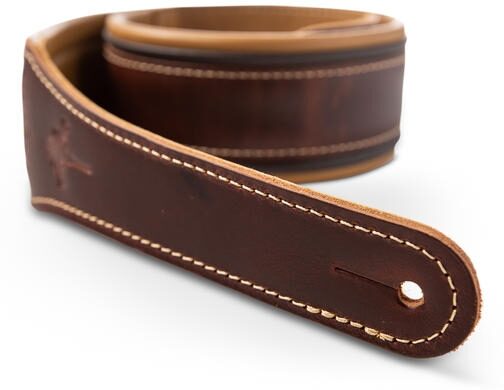 open zoom image for Taylor Ascension 2.5" Leather Guitar Strap, New, Action Position Back