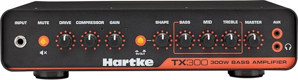 open zoom image for Hartke TX300 Bass Guitar Amplifier Head (300 Watts), Black, Open Box (Very Good), Action Position Back