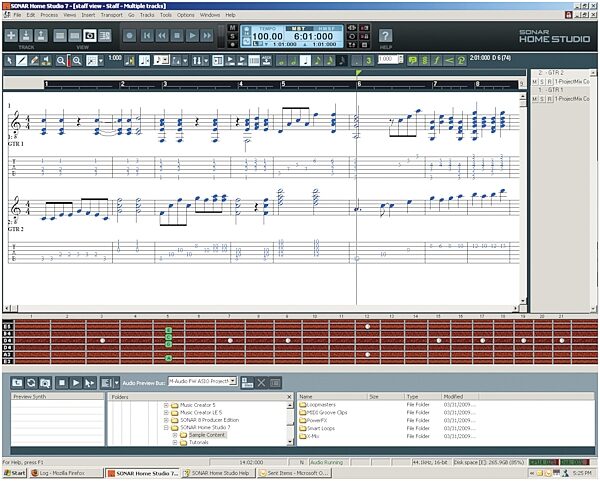 open zoom image for Cakewalk Software Guitar Tracks Pro (Windows), Screenshot - Tabs