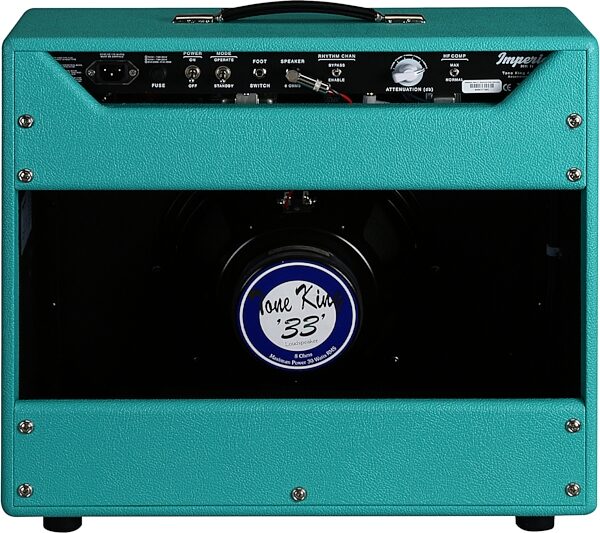 open zoom image for Tone King Imperial MkII Guitar Combo Amplifier (20 Watts, 1x12"), Turquoise, Action Position Back
