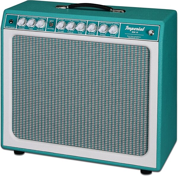 open zoom image for Tone King Imperial MkII Guitar Combo Amplifier (20 Watts, 1x12"), Turquoise, Action Position Back