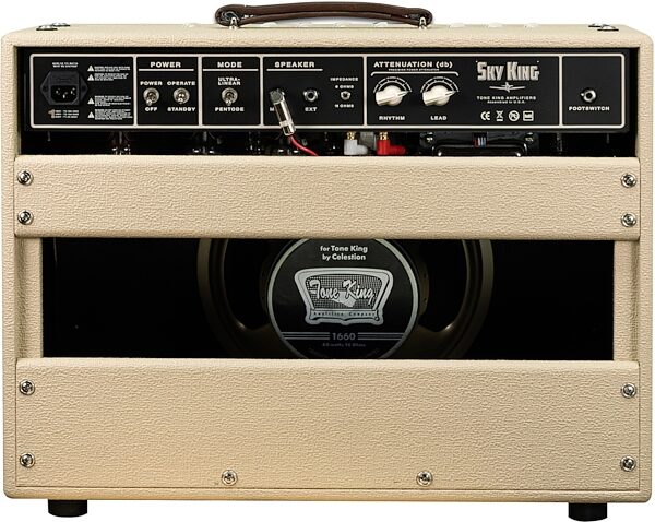 open zoom image for Tone King Sky King Guitar Combo Amplifier (35 Watts, 1x12"), Cream, Open Box (Very Good), Action Position Back