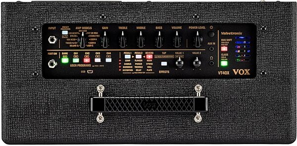 open zoom image for Vox VT40X Modeling Guitar Combo Amplifier (40 Watts), Classic Blue, Action Position Back