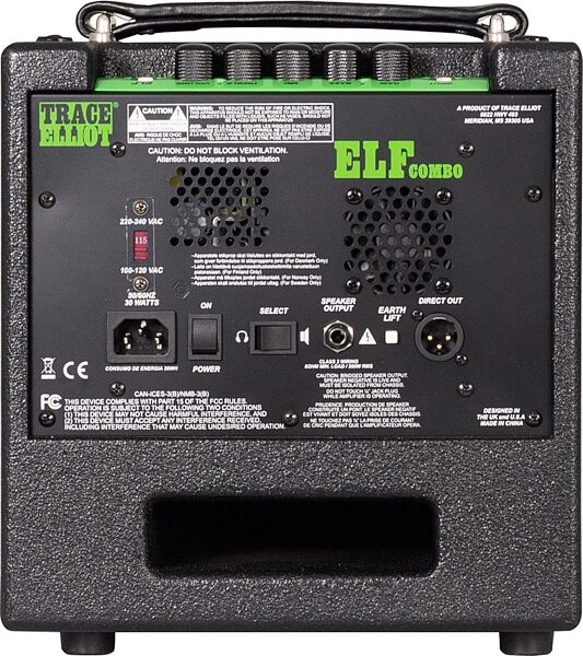 open zoom image for Trace Elliot ELF Bass Combo Amplifier (200 Watts, 1x10"), New, Action Position Back