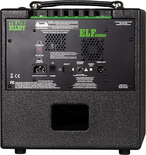 open zoom image for Trace Elliot ELF Bass Combo Amplifier (200 Watts, 1x8"), New, Main Back