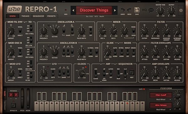 open zoom image for u-he Repro Software Synthesizer, Digital Download, Screenshot Front
