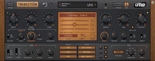 open zoom image for u-he Twangstrom Reverb Audio Plug-in, Digital Download, Screenshot Front