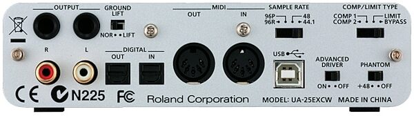 open zoom image for Cakewalk UA-25EX USB Audio Interface, Back--3--Back