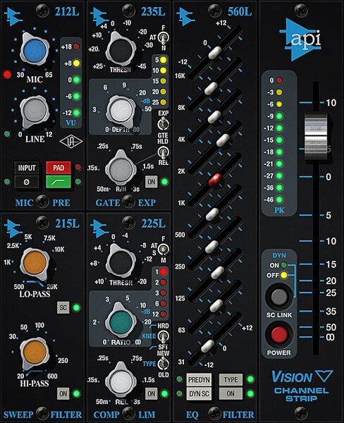 open zoom image for Universal Audio UAD API Vision Channel Strip Plug-in Collection Software, Digital Download, Action Position Back