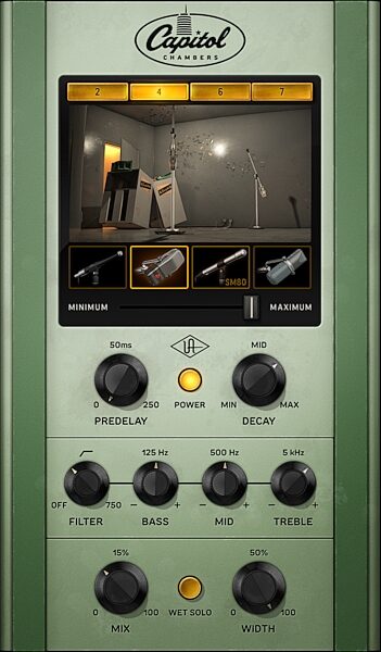 open zoom image for Universal Audio UAD Capitol Chambers Echo/Reverb Plug-in Software, Digital Download, Action Position Front