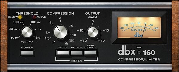 open zoom image for Universal Audio UAD dbx 160 Compressor/Limiter Plug-In Software, Digital Download, Action Position Front