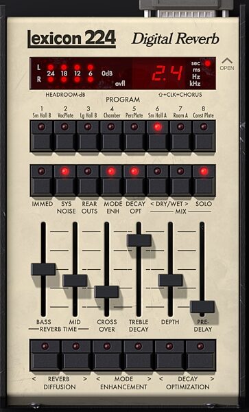 open zoom image for Universal Audio UAD Lexicon 224 Digital Reverb Plug-in Software, Digital Download, Action Position Back
