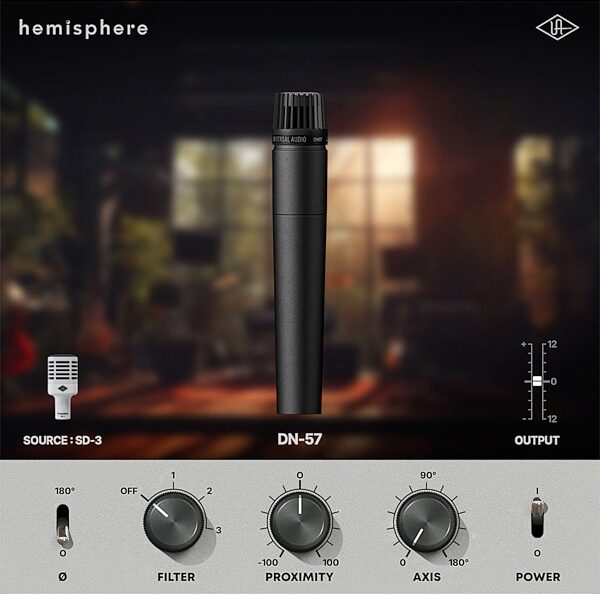 open zoom image for Universal Audio SD-3 Dynamic Modeling Microphone with Hemisphere Mic Modeling Plug-in, Single Microphone, Action Position Back